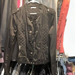 Maurices Black Quilted Button Down Shirt